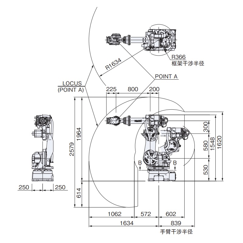 SRA100J-01 外形尺寸及動(dòng)作范圍